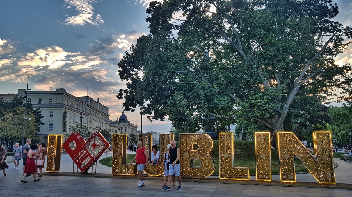 Lublin Plac Litewski Napis I Love Lublin